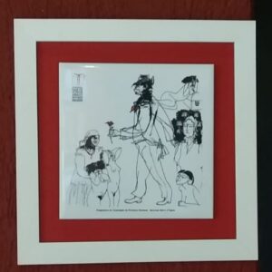 Azulejo com Moldura Quincas - Desenho Floriano Teixeira