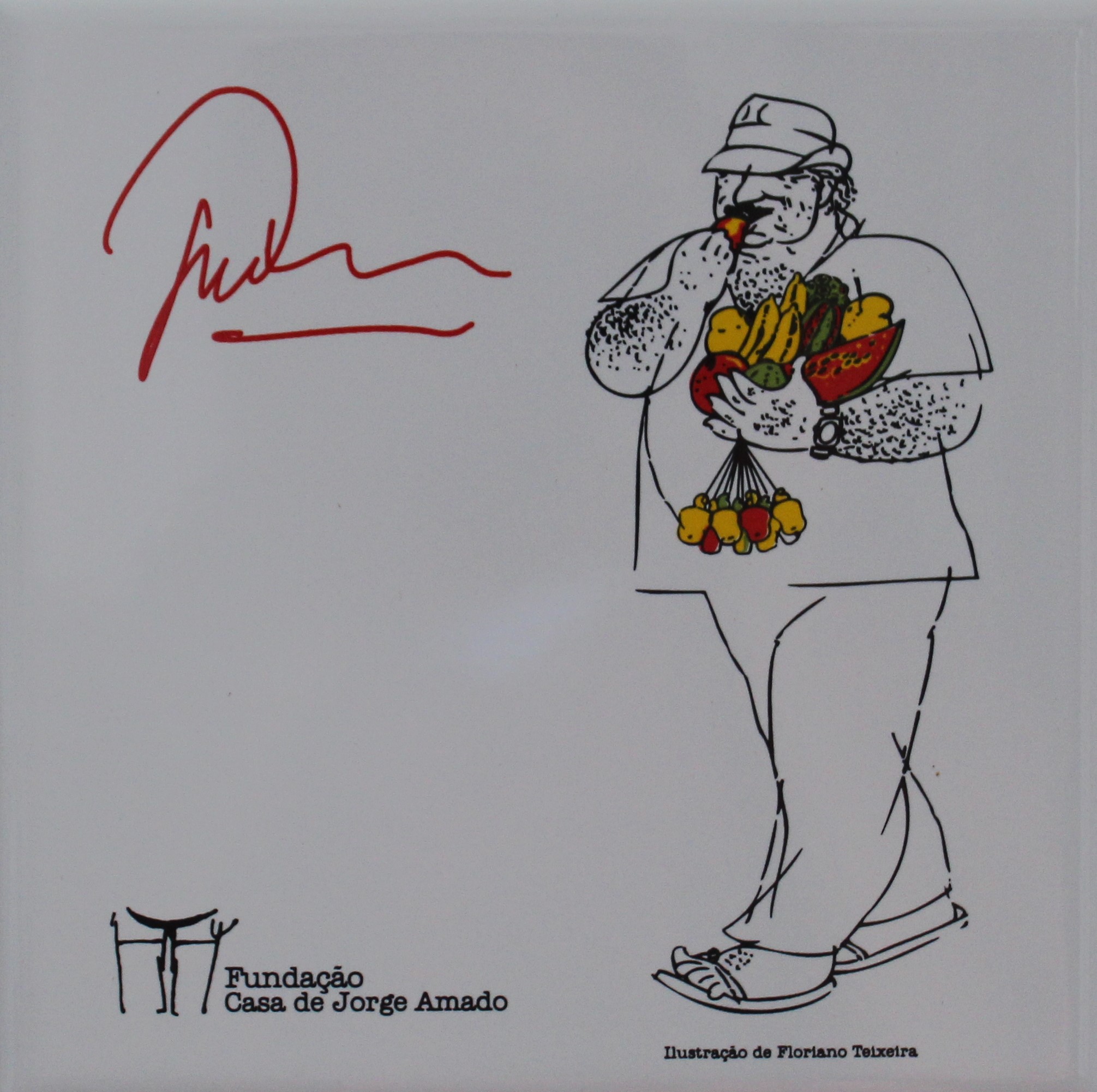 Azulejo Jorge Amado com Frutas - Desenho Floriano Teixeira